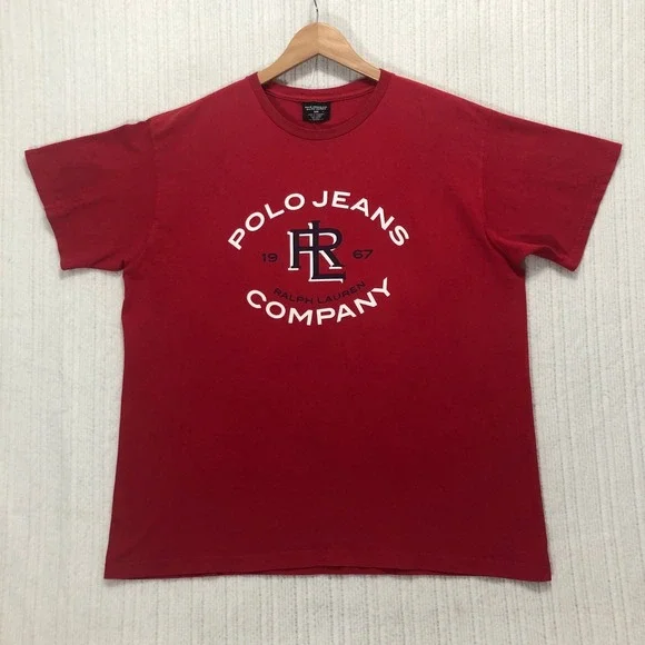 Polo Jeans Co. Ralph Lauren Company Red Graphic T-Shirt Mens Large - Picture 4 of 7